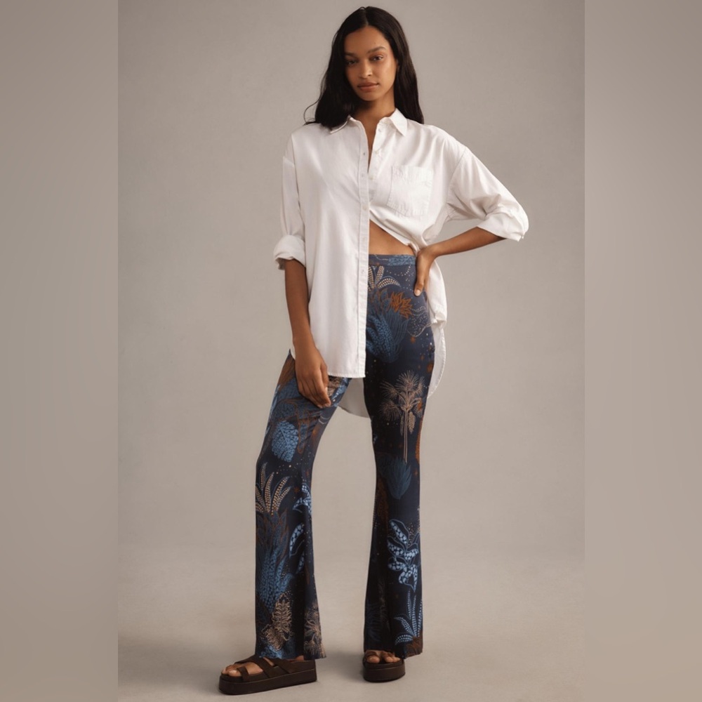 FARM Rio Navy Botanical Wide Leg Pants